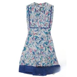 SALONI 100% silk Floral Print Mini Dress sz 4